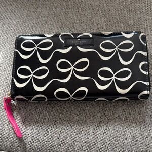 Kate Spade Black and Cream Bow Wallet